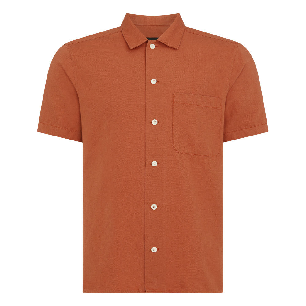 Remus Uomo 13757SS 58 Terracota Tapered/Paolo Long Sleeve Casual Shirt