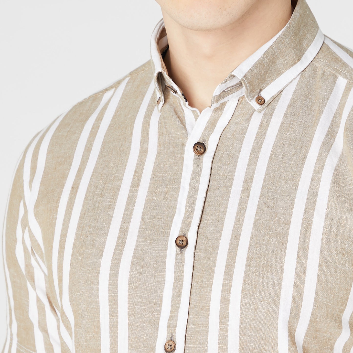 Remus Uomo 13761SS 93 Oatmeal Tapered/Parker Long Sleeve Casual Shirt