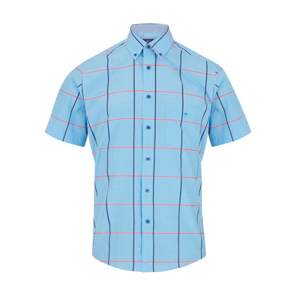 Drifter 14453SS 21 Turquoise Regular/Ivano Short Sleeve Casual Shirt