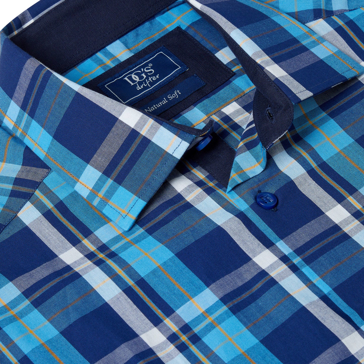 Drifter 14564SS 24 Blue Regular/Ivano Short Sleeve Casual Shirt