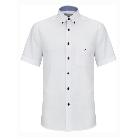Drifter 15178SS 01 White Regular/Ivano Short Sleeve Casual Shirt