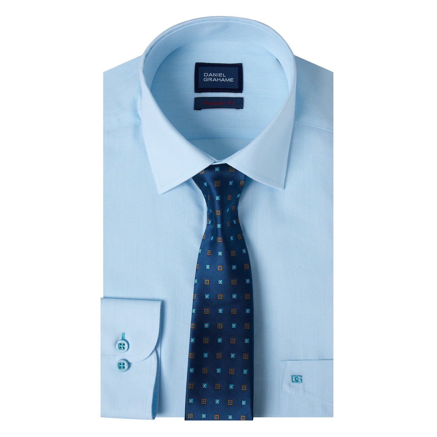 Daniel Grahame 15663T 21 Turquoise Geneva/F Ramsay Long Sleeve Dress Shirt