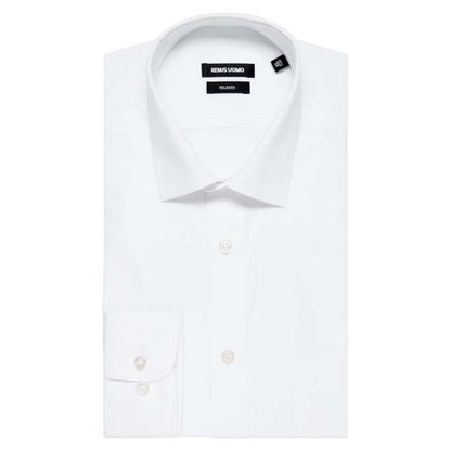 Remus Uomo 18200 01 Relaxed Fit White Long Sleeve Dress Shirt