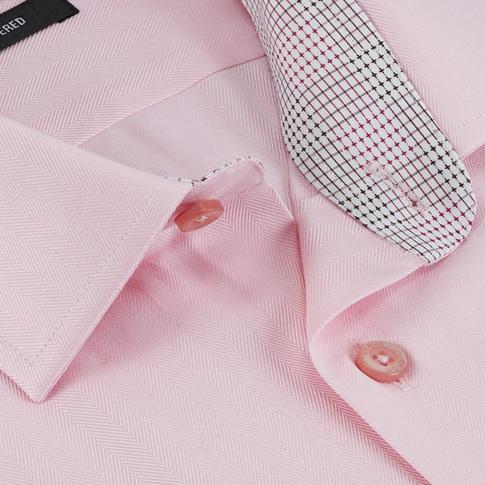 Remus Uomo 18227 62 Tapered Fit Pink Dress Shirt
