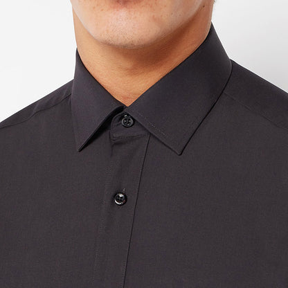 Remus Uomo 18300 00 Tapered Fit Black Long Sleeve Dress Shirt