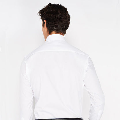 Remus Uomo 18300 01 Tapered Fit White Long Sleeve Dress Shirt