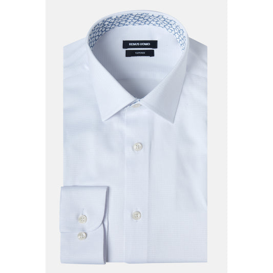 Remus Uomo 18677 01 White Tapered  Long Sleeve Dress Shirt