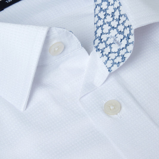 Remus Uomo 18677 01 White Tapered  Long Sleeve Dress Shirt