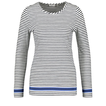 Gerry Weber 977007 35004 8092 Blue/Ecru/White Stripes T-Shirt