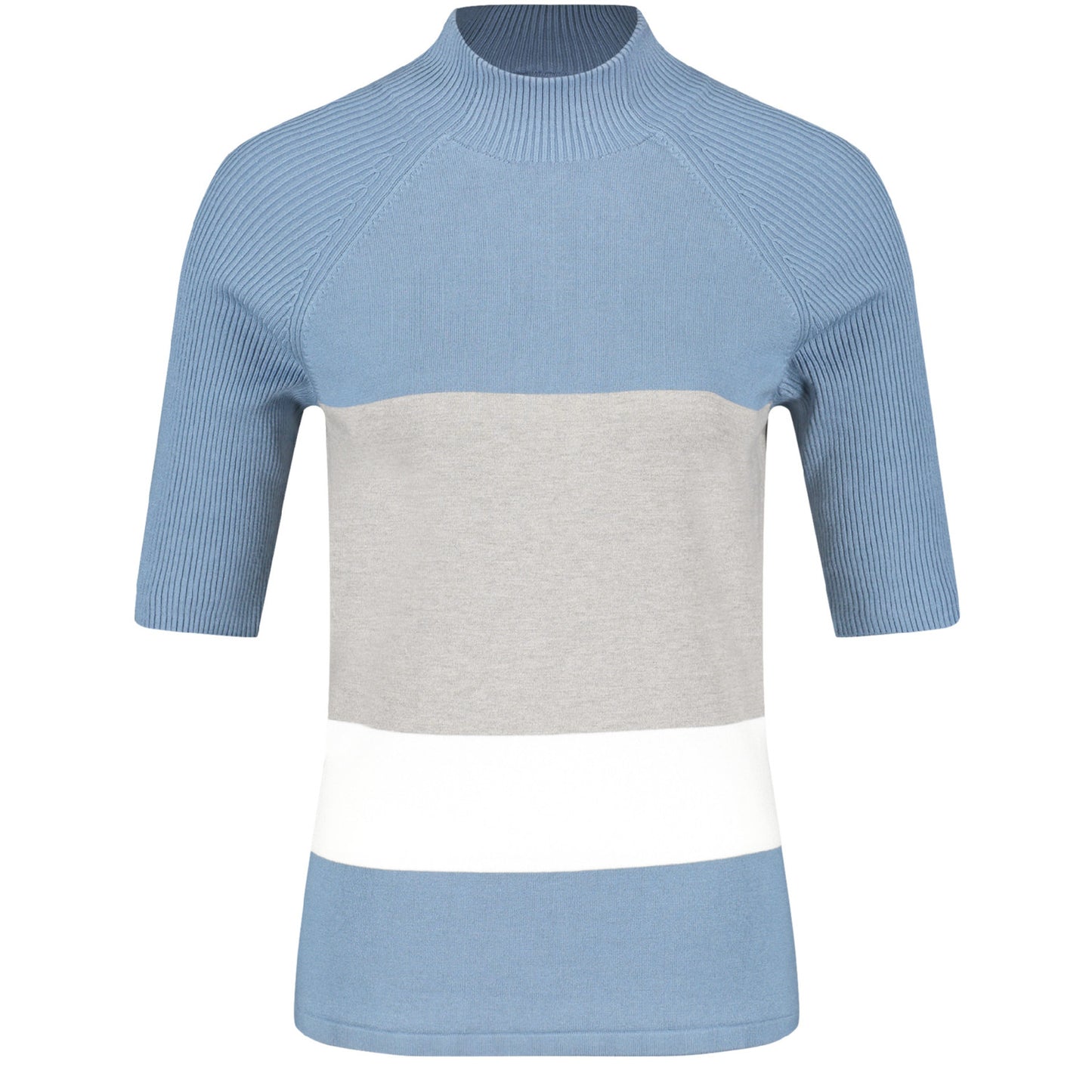 Gerry Weber 770508 44707 8091 Blue/Ecru/White Patch Short Sleeve Pullover
