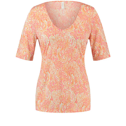 Gerry Weber 870042 44038 3068 Purple/Pink/Red/Orange Print T-Shirt