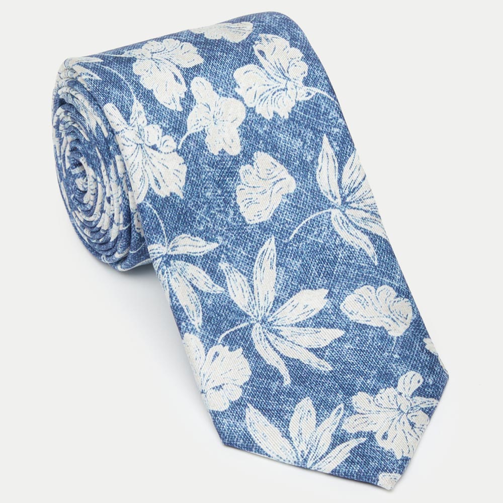 Remus Uomo T7118 27 Blue Tropical Silk Tie