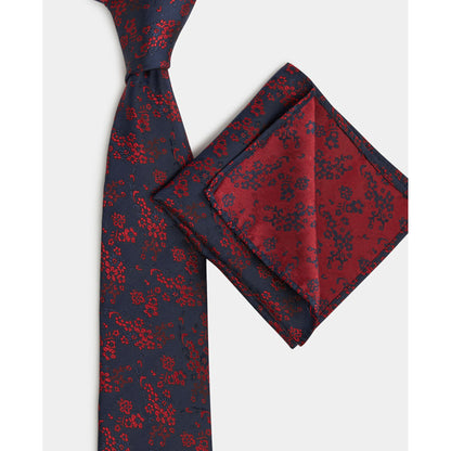 Remus Uomo Tp4747 29 Navy Microfibre Tie & Pocket Square Set