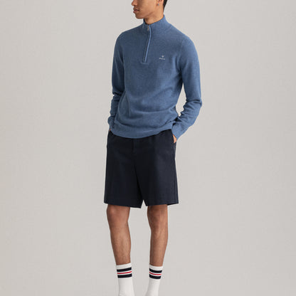 Gant 8030523 906 Denim Blue Mel Cotton Pique Half Zip
