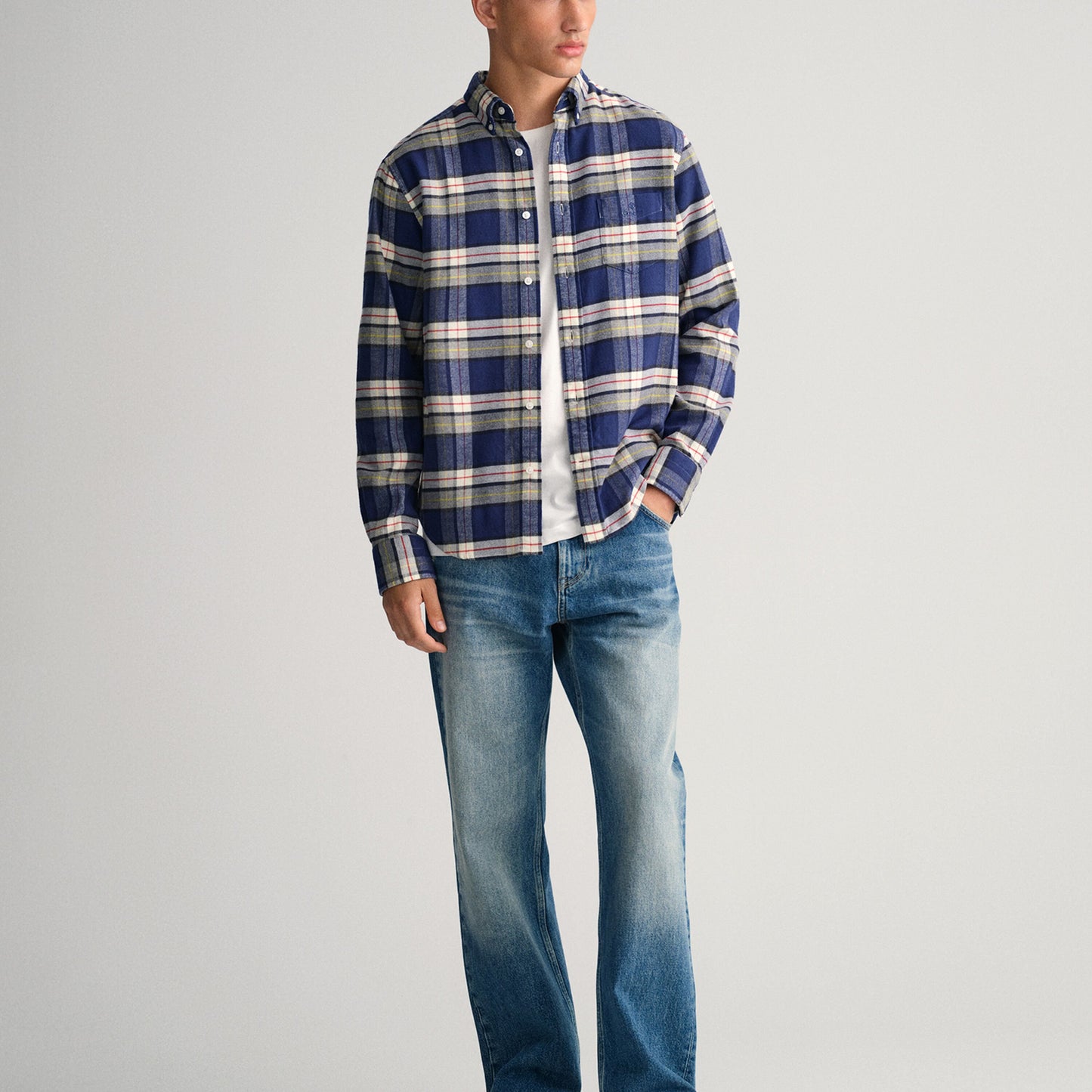 Gant 3220092 423 Persian Blue 3220092 D2. Reg Ut Flannel Check Shirt