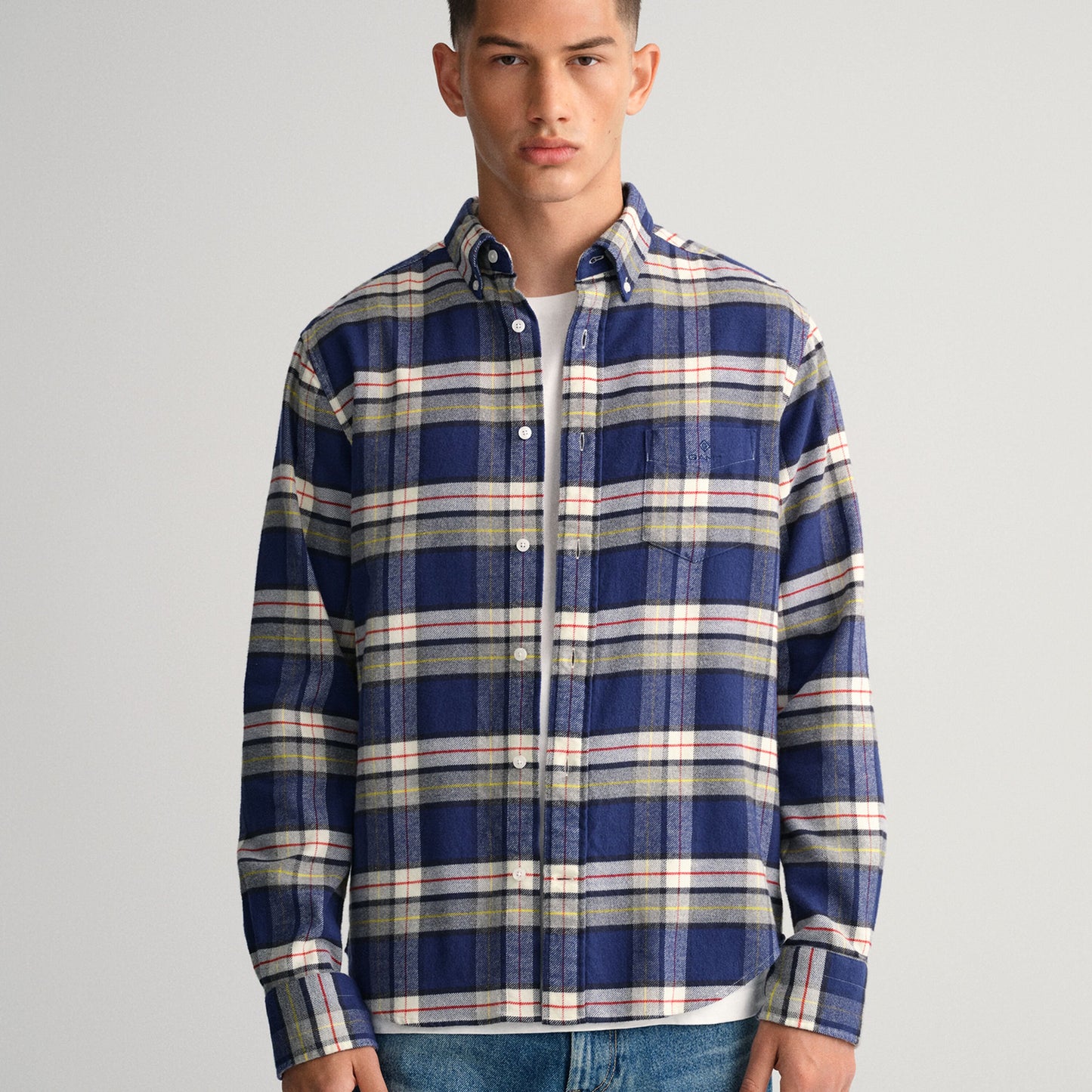 Gant 3220092 423 Persian Blue 3220092 D2. Reg Ut Flannel Check Shirt