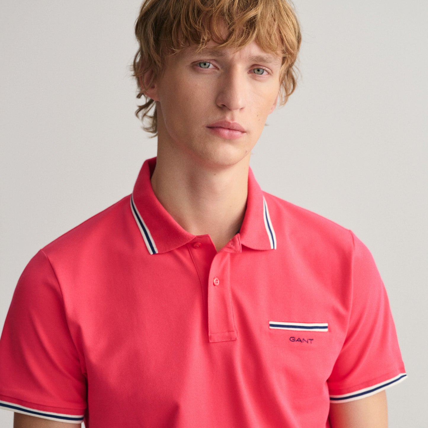 Gant 2003170 635 Magenta Pink 3-Col Tipping Solid Pique Polo Shirt