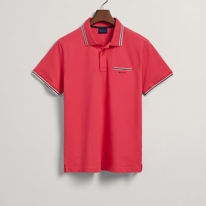 Gant 2003170 635 Magenta Pink 3-Col Tipping Solid Pique Polo Shirt