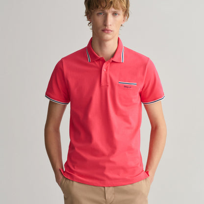 Gant 2003170 635 Magenta Pink 3-Col Tipping Solid Pique Polo Shirt