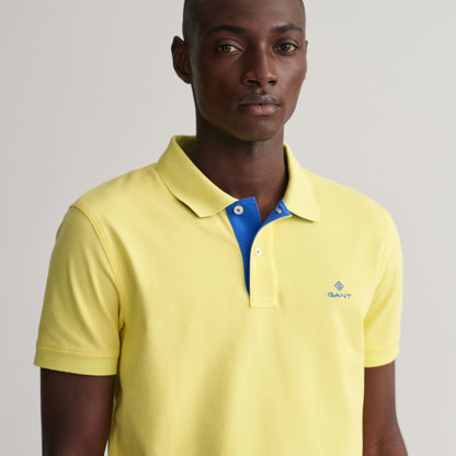 Gant 2052003 719 Clear Yellow Contrast Collar Pique Rugger Polo Shirt