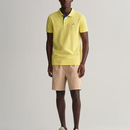 Gant 2052003 719 Clear Yellow Contrast Collar Pique Rugger Polo Shirt