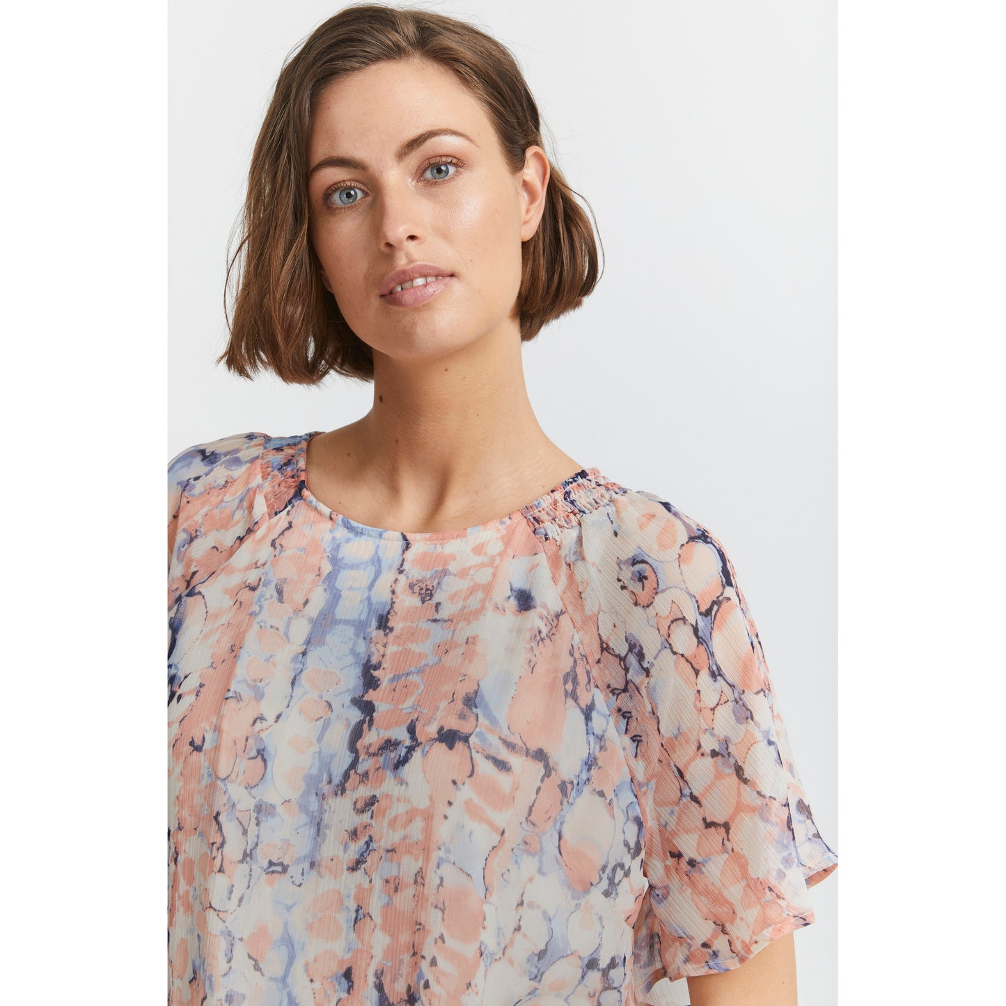 Fransa 20610618 201202 Peach Blossom Mix Blouse