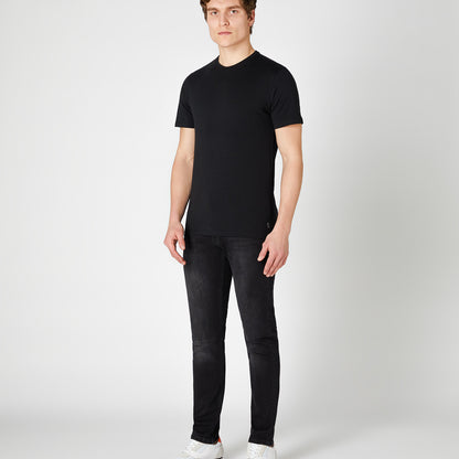 Remus Uomo 53121A 00 Black Plain Branded T-Shirt