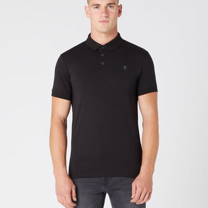 Remus Uomo 53122A 00 Black Short Sleeve Polo Shirt