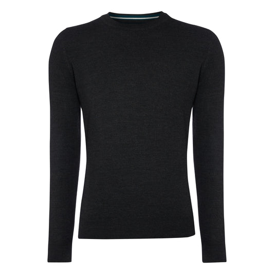 Remus Uomo 58400 08 Charcoal Long Sleeve Crew Neck Sweater