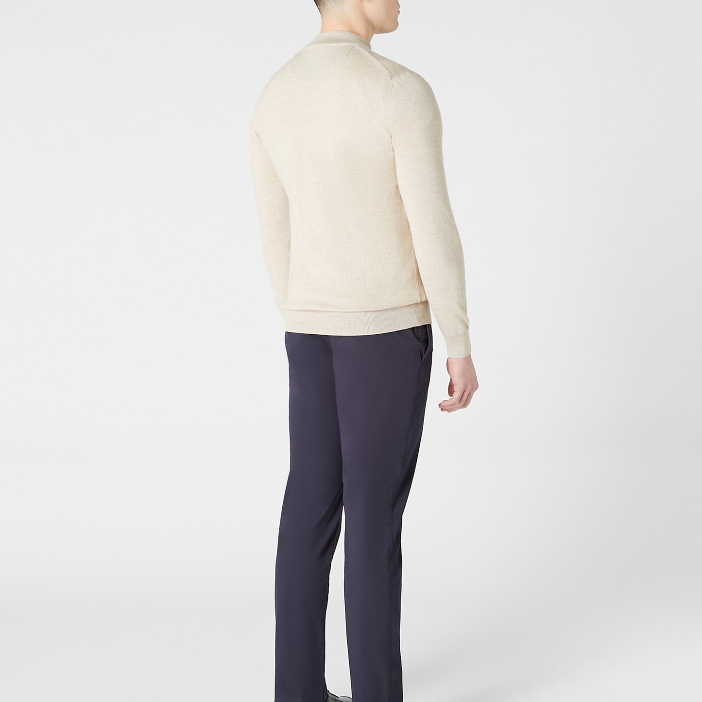 Remus Uomo 58401 91 Oatmeal Half Zip Sweater