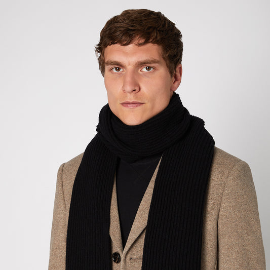 Remus Uomo 58580 00 Black Knitted Scarf