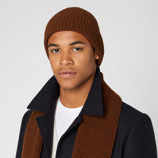 Remus Uomo 58581 46 Brown Knitted Beanie Hat