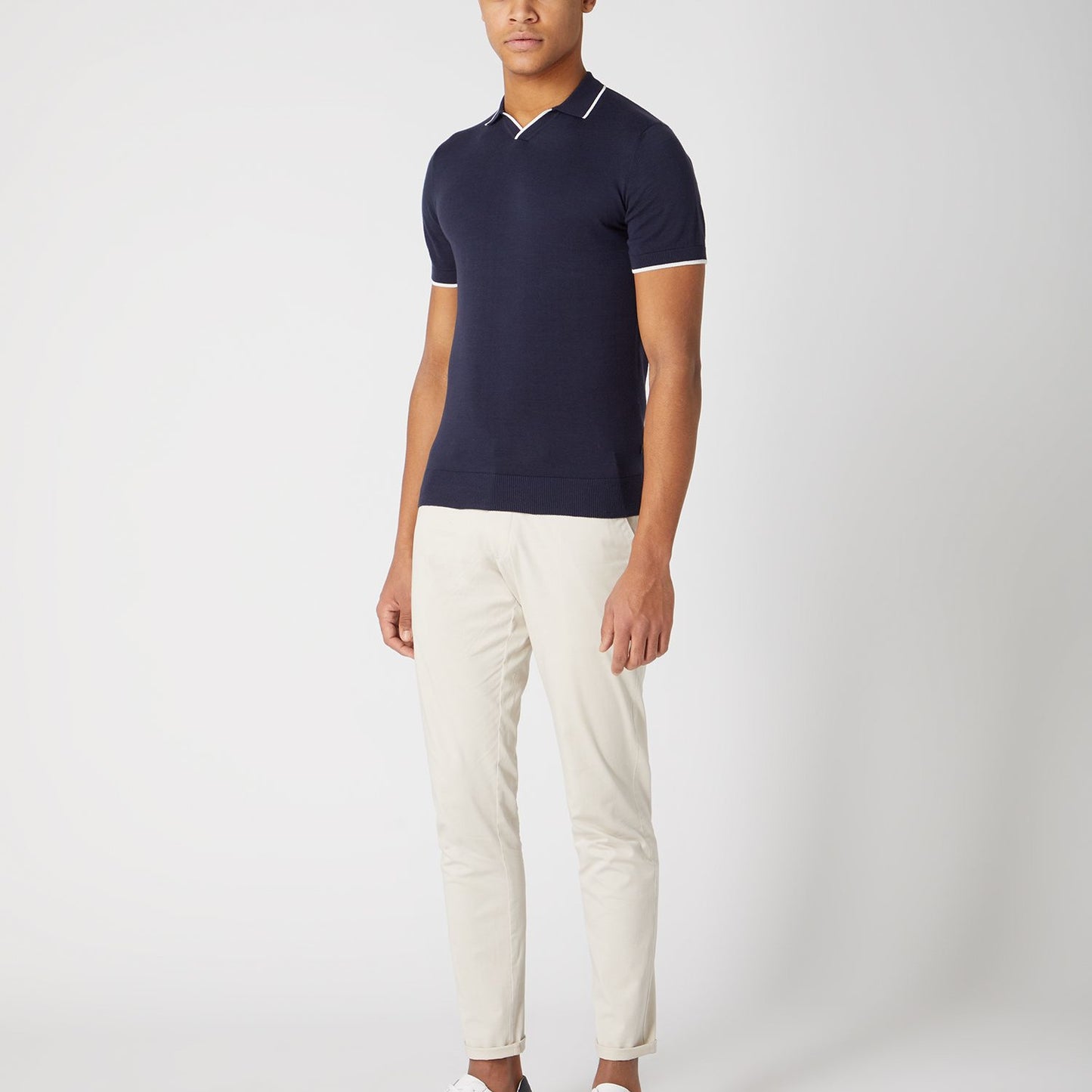 Remus Uomo 58660 78 Navy Open Collar Polo Shirt