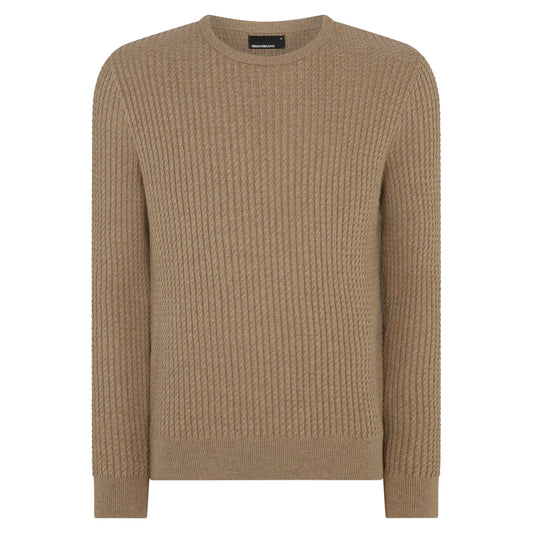 Remus Uomo 58673 43 Sand Long Sleeve Crew Neck Sweater