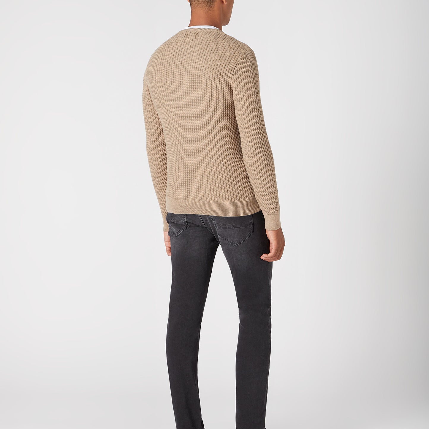 Remus Uomo 58673 43 Sand Long Sleeve Crew Neck Sweater