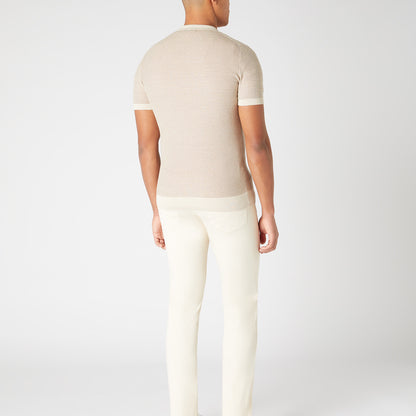 Remus Uomo 58681 91 Oatmeal Open Collar Polo Shirt