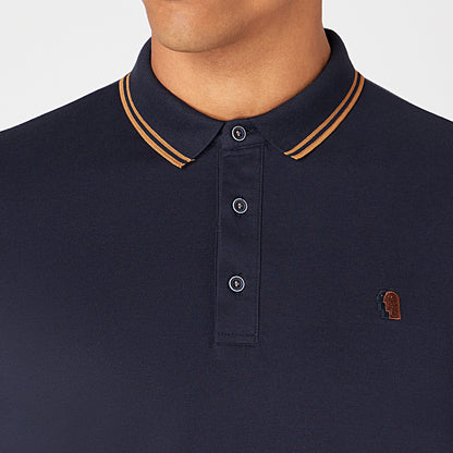 Remus Uomo 58775 78 Navy Long Sleeve Polo Shirt