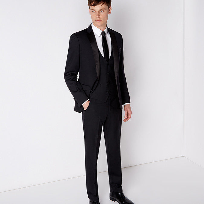 Remus Uomo 40755 00 Black Slim Tuxedo Suit Jacket