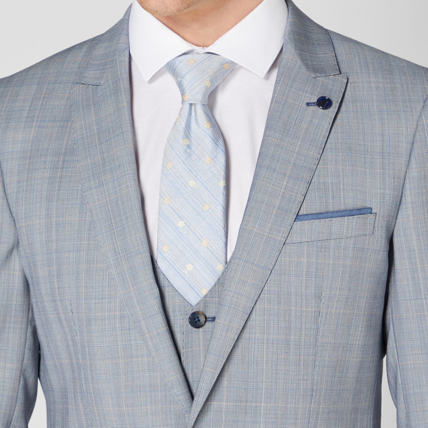 Remus Uomo 42008 22 Light Blue/Grey X-Slim Suit Jacket