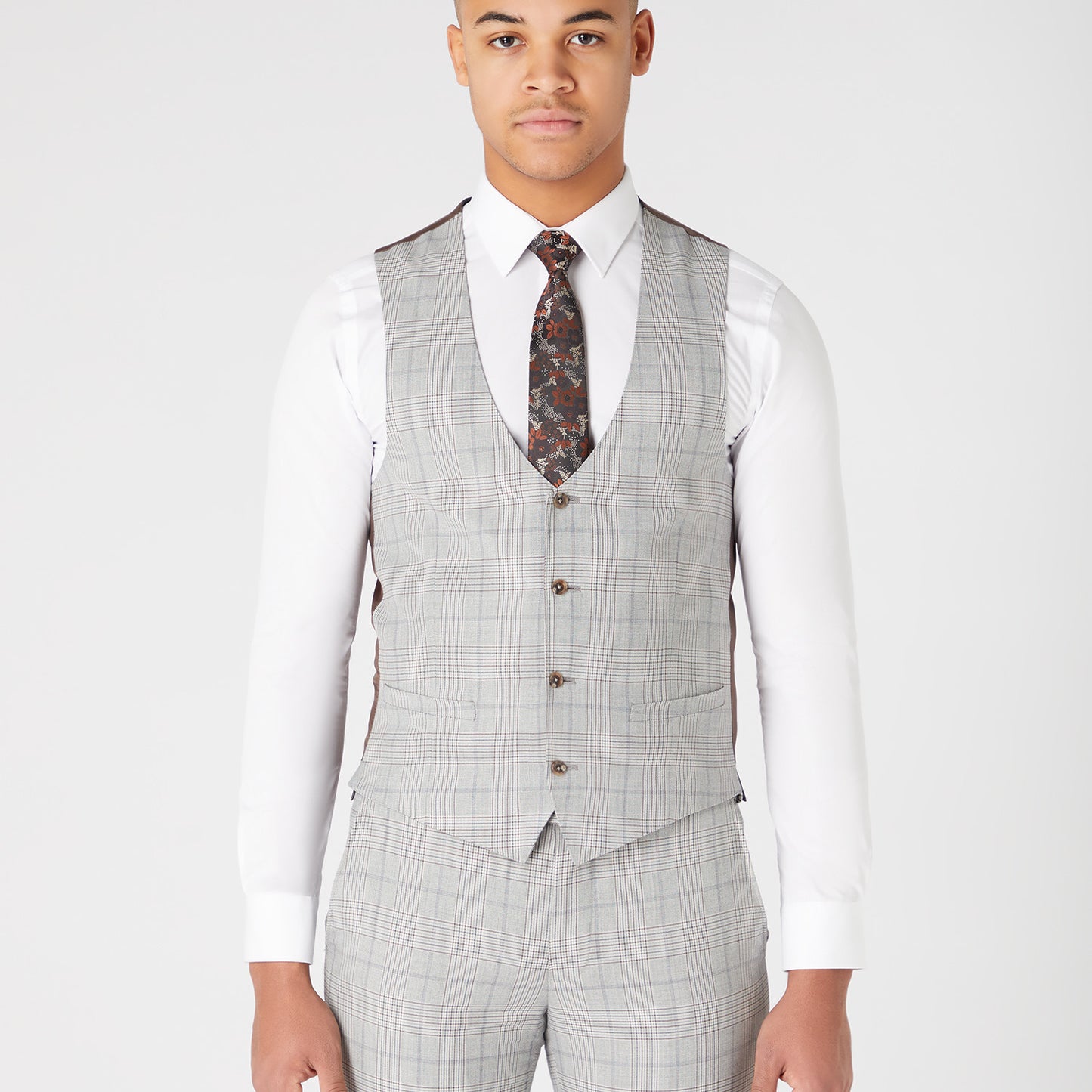 Remus Uomo 52035 04 Grey Tapered Suit Waistcoat