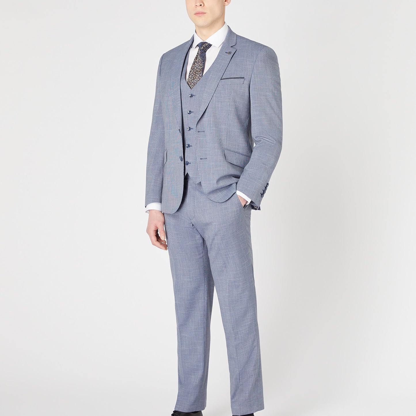 Remus Uomo 52192 26 Light Blue Tapered Waistcoat