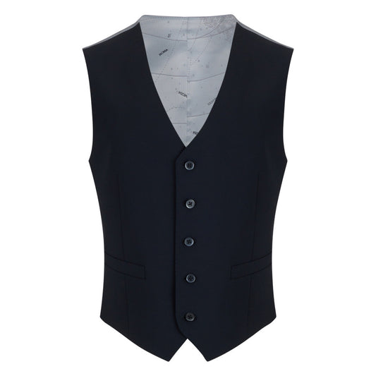 Remus Uomo 54880 00 Black Tapered Suit Waistcoat