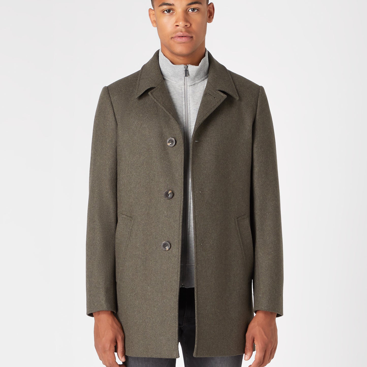 Remus Uomo 90416 36 Khaki Miller Overcoat