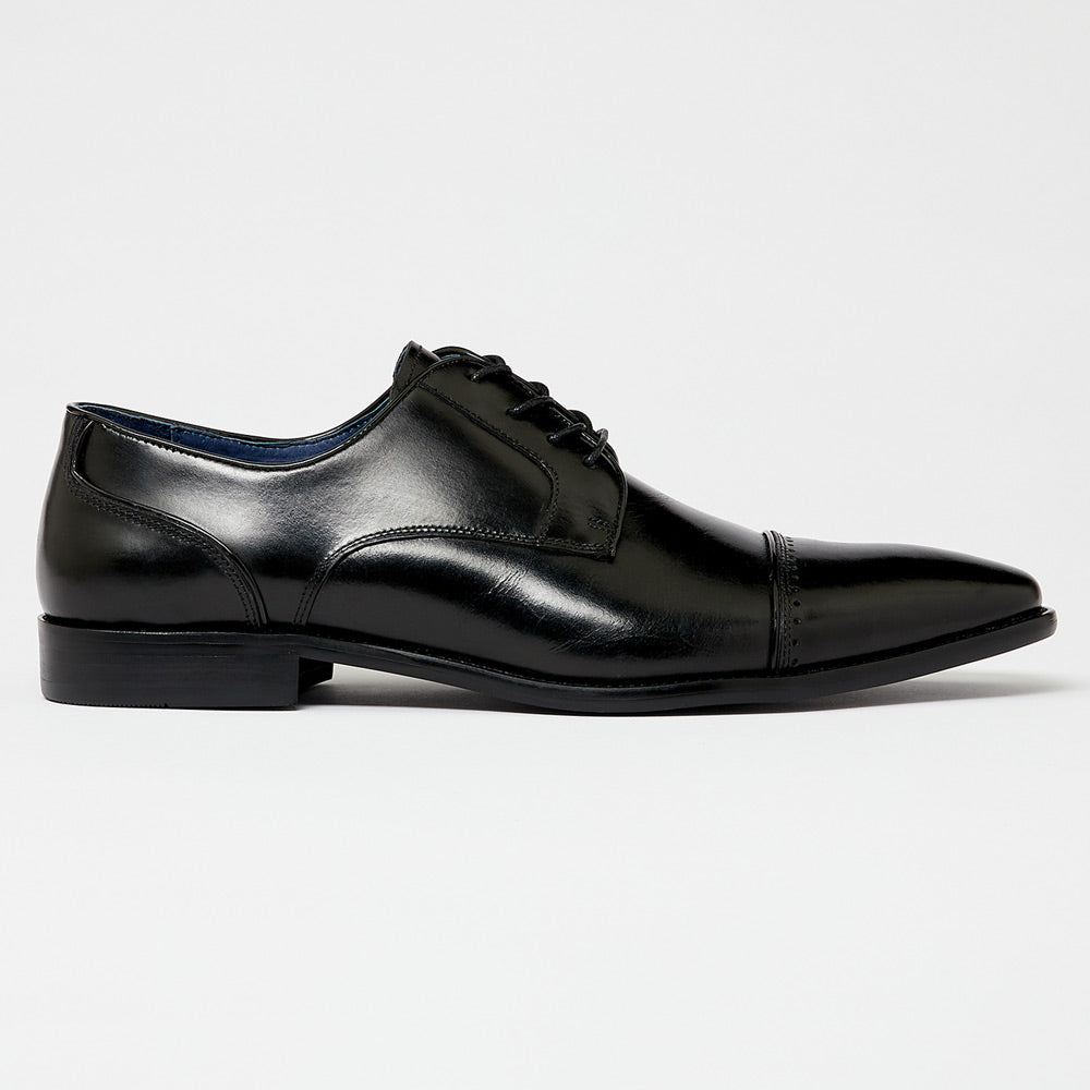 Remus Uomo 02188 Black Leather Derby Shoes