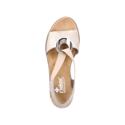 Rieker 624H6-60 Cream Sandals