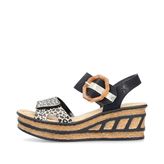 Rieker 68176-00 Black Multi Sandals