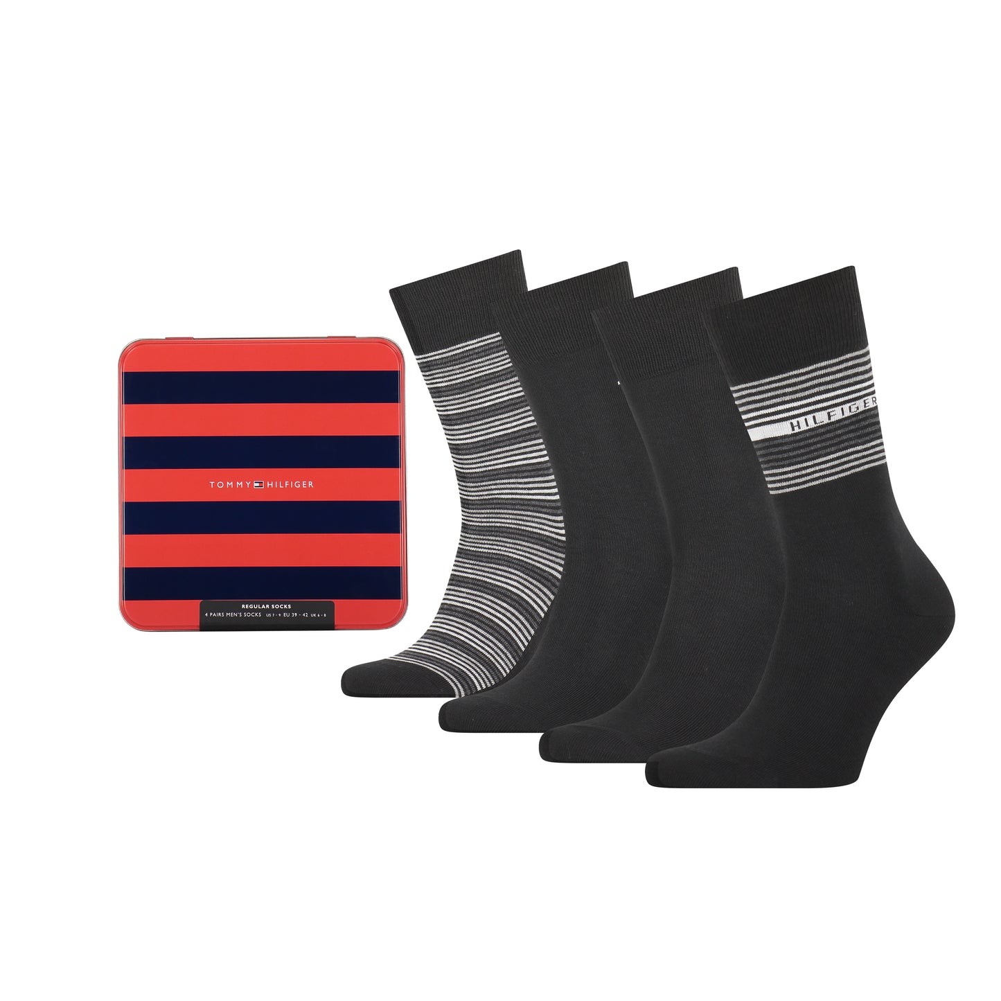 Tommy Hilfiger 701210548 002 Black 4 Pack Of Socks In Presentation Tin