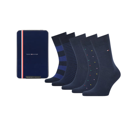 Tommy Hilfiger 701210550 001 Navy 5 Pack Of Socks In Presentation Tin
