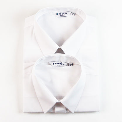Trutex White Non Iron Boys Short Sleeve Shirt Twin Pack