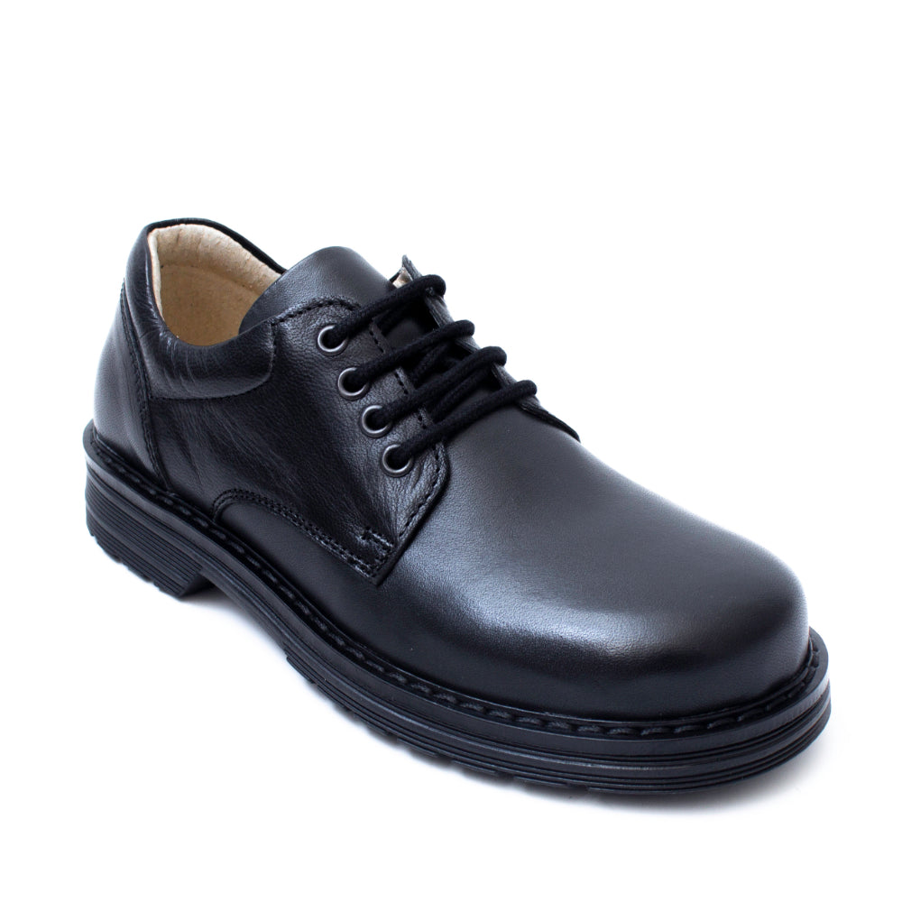Petasil Clout Black Boys School Shoes